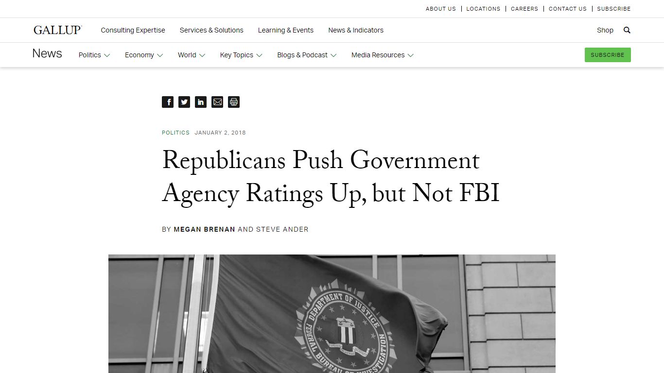 Republicans Push Government Agency Ratings Up, but Not FBI - Gallup.com