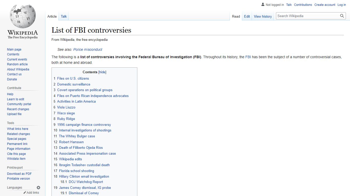 List of FBI controversies - Wikipedia